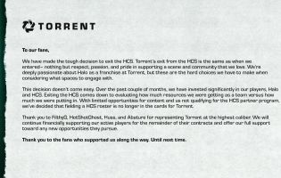 Torrent決定退出Halo Championship Series。