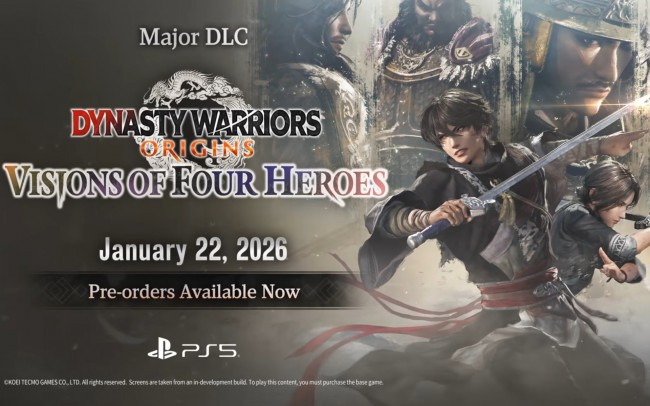 《真三國無雙：起源》宣布將於 2026 年 1 月推出主要付費 DLC《四英雄幻象》